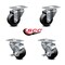 Service Caster 3 Inch Soft Rubber Wheel Swivel Top Plate Caster Set with 2 Brakes SCC SCC-20S314-SRS-TP2-2-TLB-2 - alternate 3